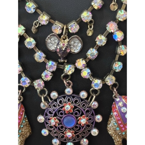 Vintage Betsey Johnson Statement Bib Necklace Morrocan Camel *Read - Picture 5 of 16